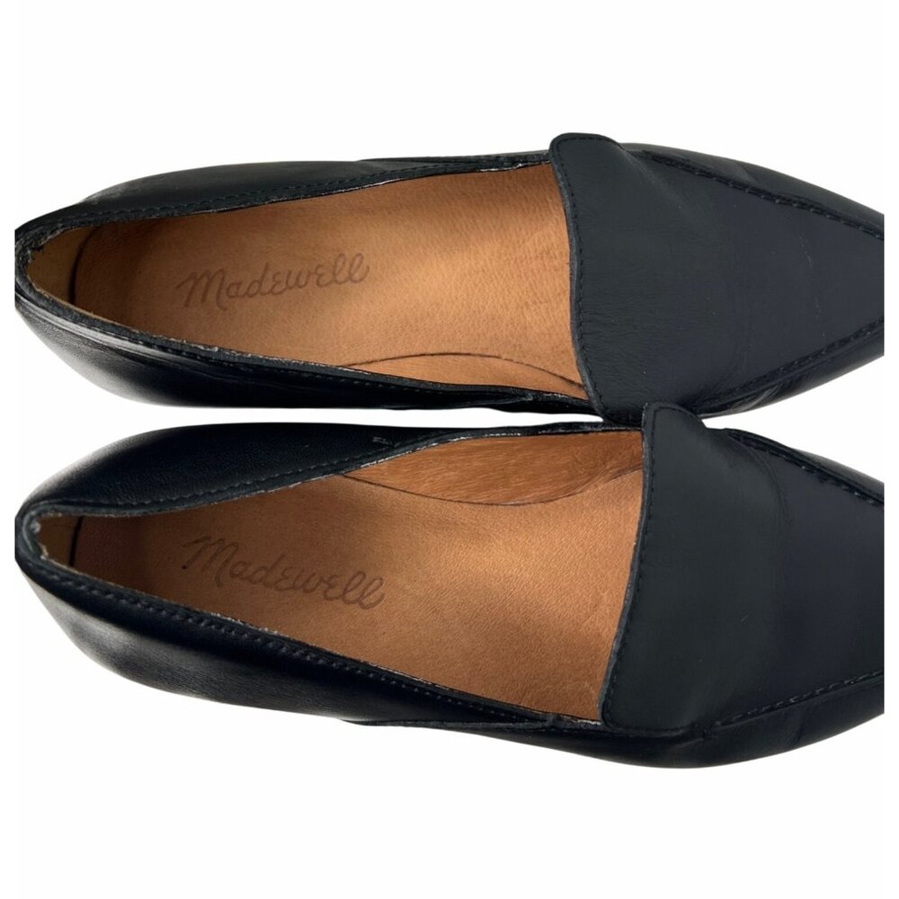 Madewell Frances Black Leather Loafers Size 6.5 - Picture 9 of 10